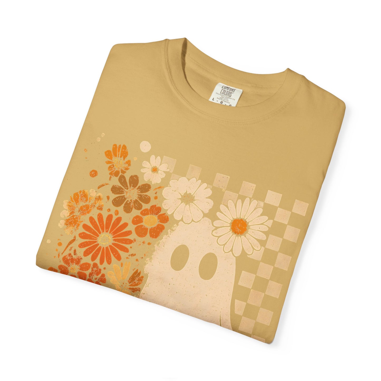Whimsical Floral Ghost T-shirt, Casual Tee for Art Lovers, Perfect Gift for Halloween, Fall Fashion