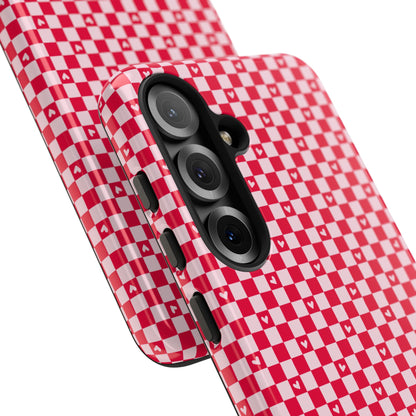 Red Checkerboard Heart Phone Case