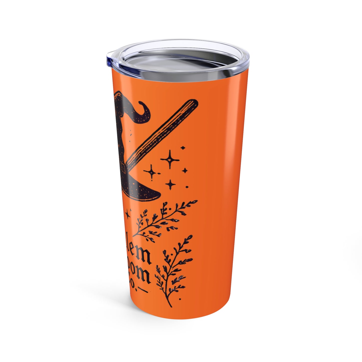 Halloween-Themed Tumbler, Witch Hat & Broom, Salem Broom Co Drinkware, Perfect for Fall Celebrations, Unique Gift for Witches, Spooky Season