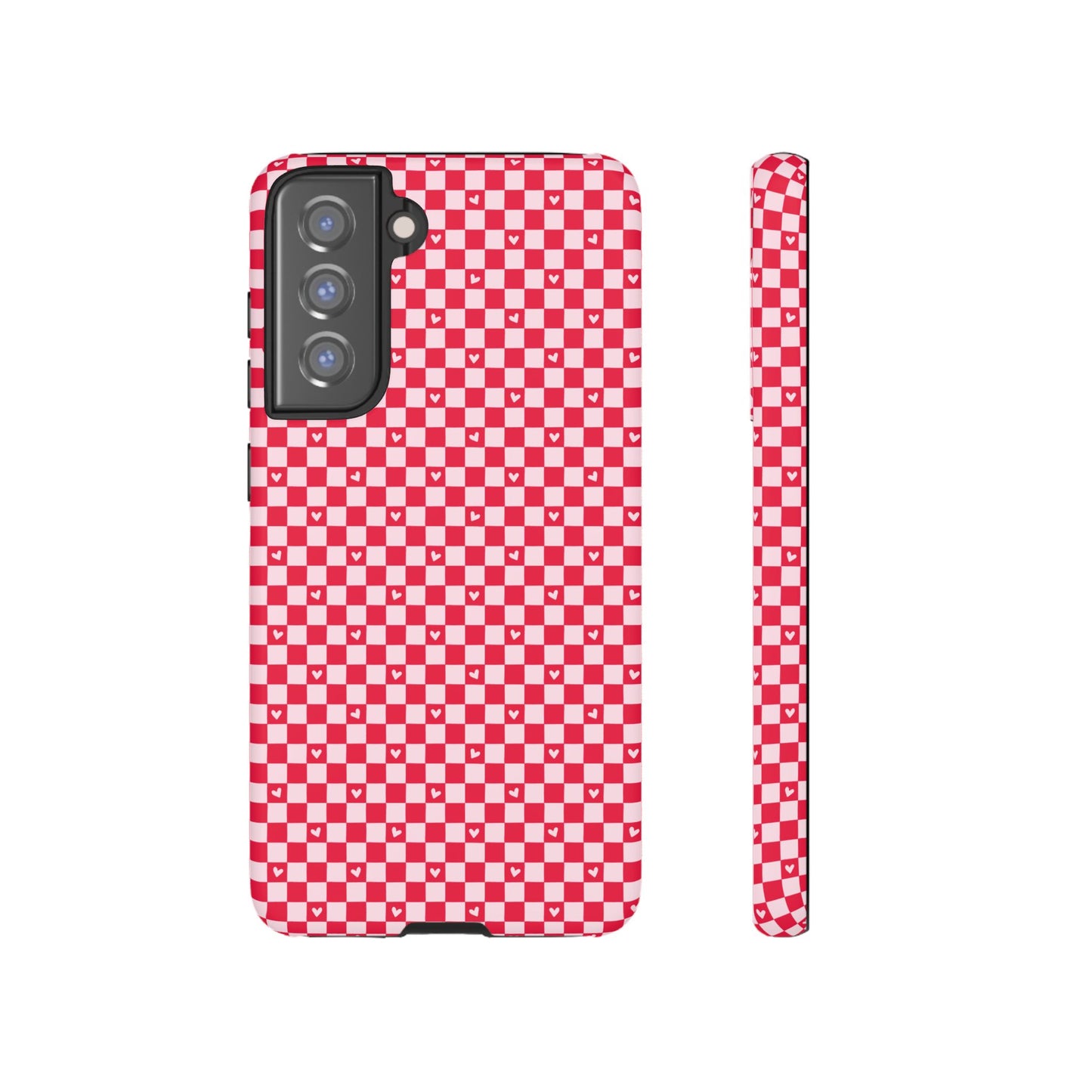 Red Checkerboard Heart Phone Case