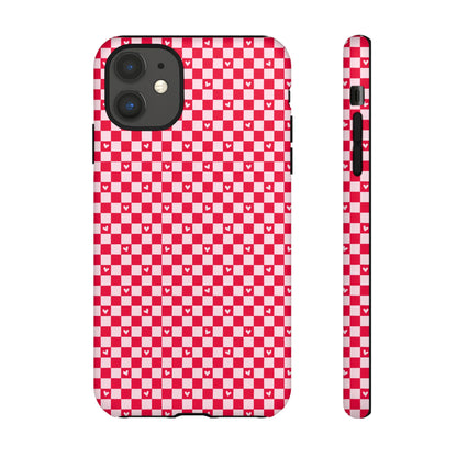 Red Checkerboard Heart Phone Case