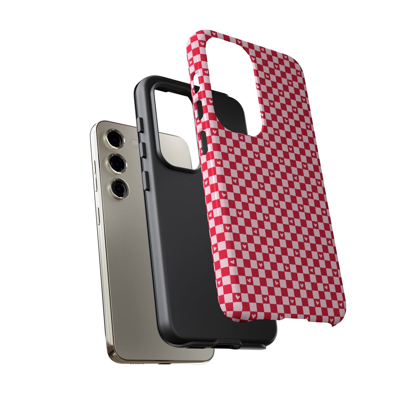 Red Checkerboard Heart Phone Case