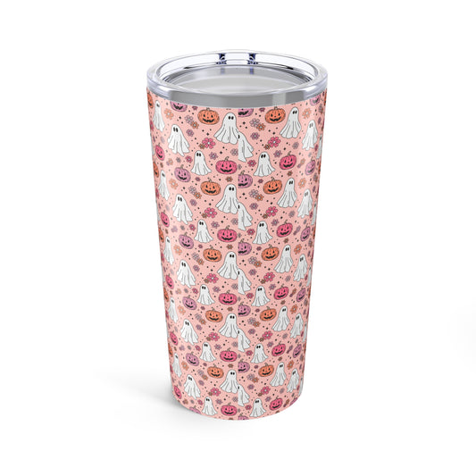 Halloween Ghosts Tumbler, 20oz Stainless Steel Drinkware, Fall Coffee Cup, Cute Halloween Gift, Spooky Mug for Parties