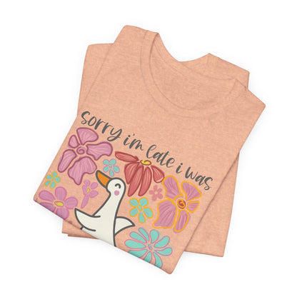 Floral Apology Tee - Unisex Jersey Short Sleeve T-Shirt with Playful Design