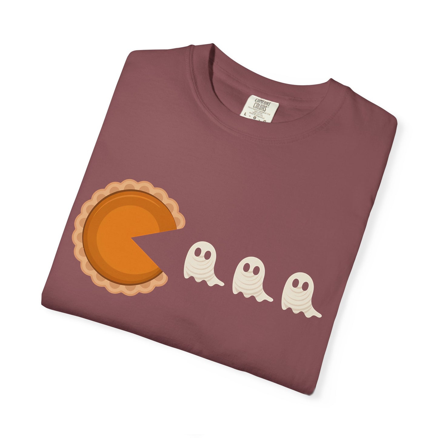 Pac-Man Pumpkin Pie Ghosts Unisex T-Shirt, Halloween Tee, Gamer Shirt, Fun Graphic Top, Gift for Gamers, Casual Wear