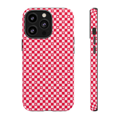Red Checkerboard Heart Phone Case
