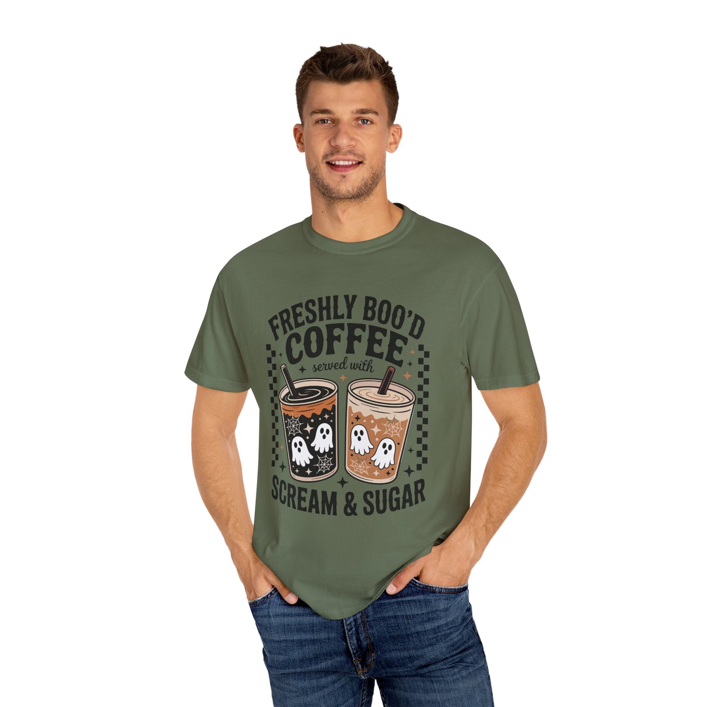 Coffee Themed Unisex T-Shirt - Freshly Boo'd Design for Halloween, Great for Fall, Gift for Coffee Lovers, Perfect for Casual Wear, [...]