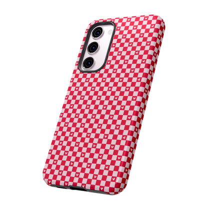 Red Checkerboard Heart Phone Case