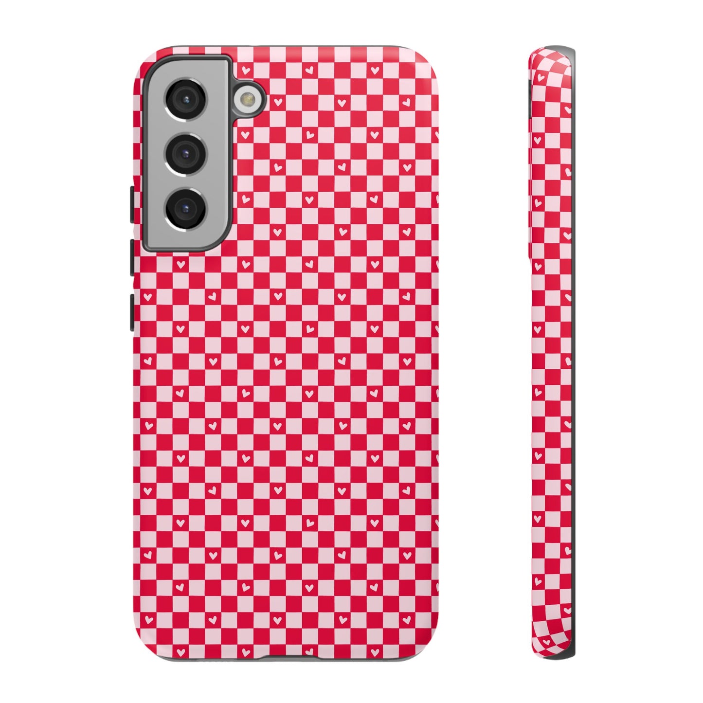Red Checkerboard Heart Phone Case