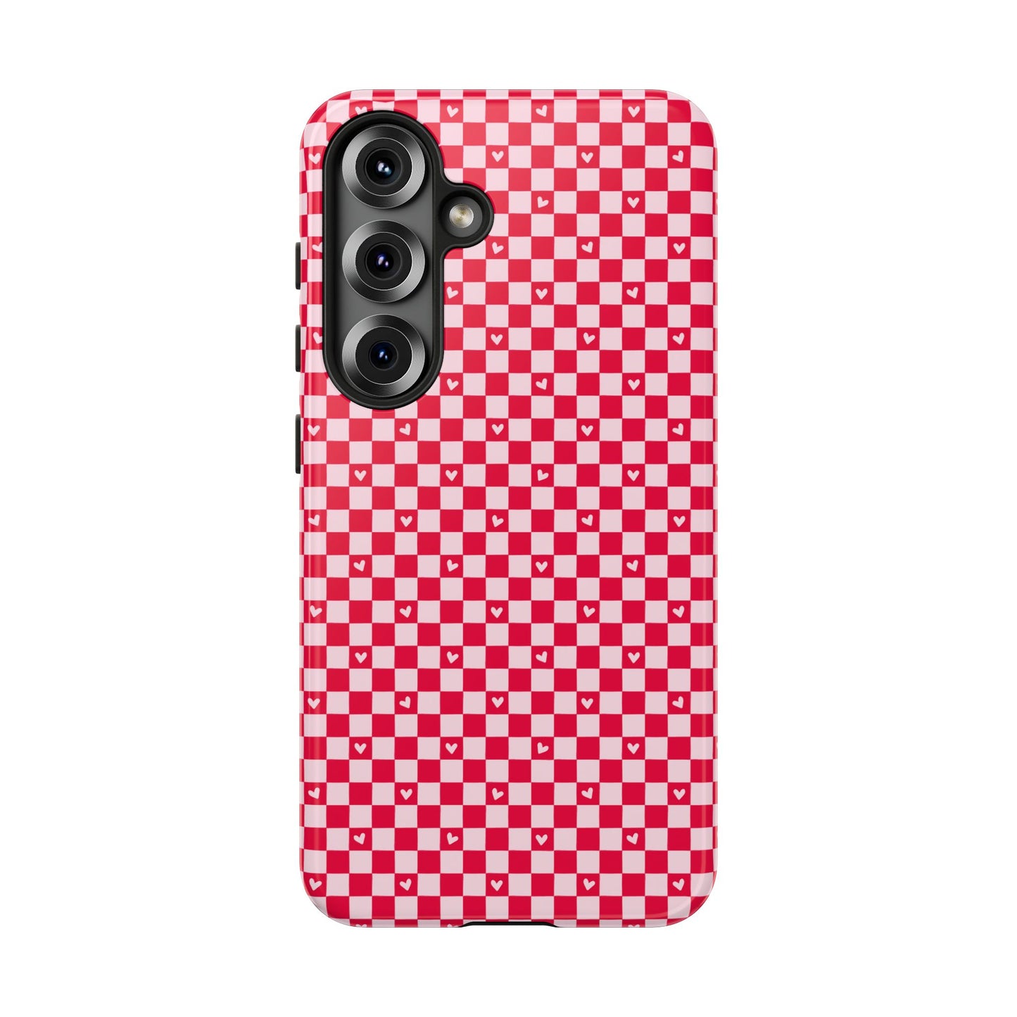 Red Checkerboard Heart Phone Case