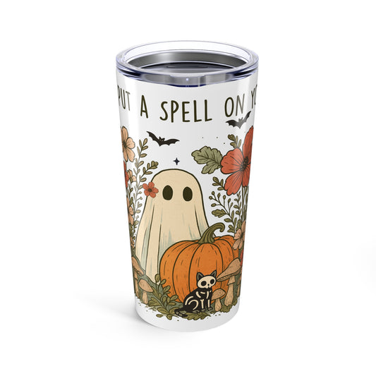 Halloween Spirit Tumbler - 20oz Magical Drinkware, Fall Vibes Travel Mug, Ghost Tumblers for Spooky Season, Gift for Witch Lovers