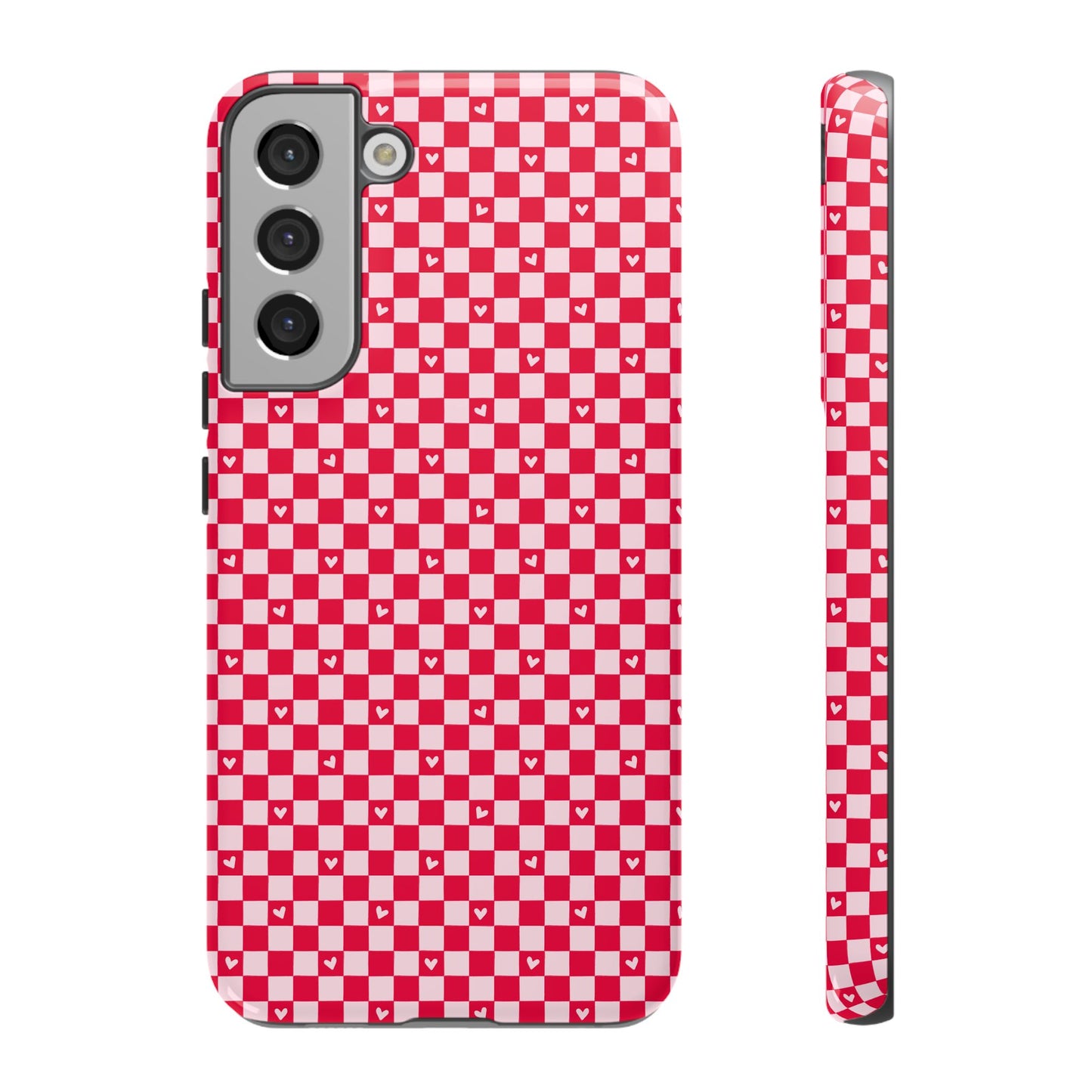 Red Checkerboard Heart Phone Case