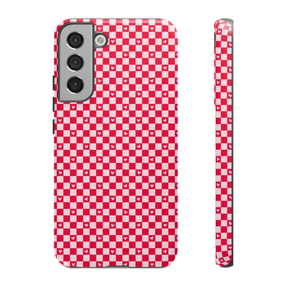 Red Checkerboard Heart Phone Case