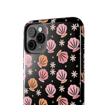 Floral Tough Phone Cases for Trendy Protection, Shell Pattern Phone Cover, Vibrant Floral Case, Girly Gift, Cute Tech Accessories
