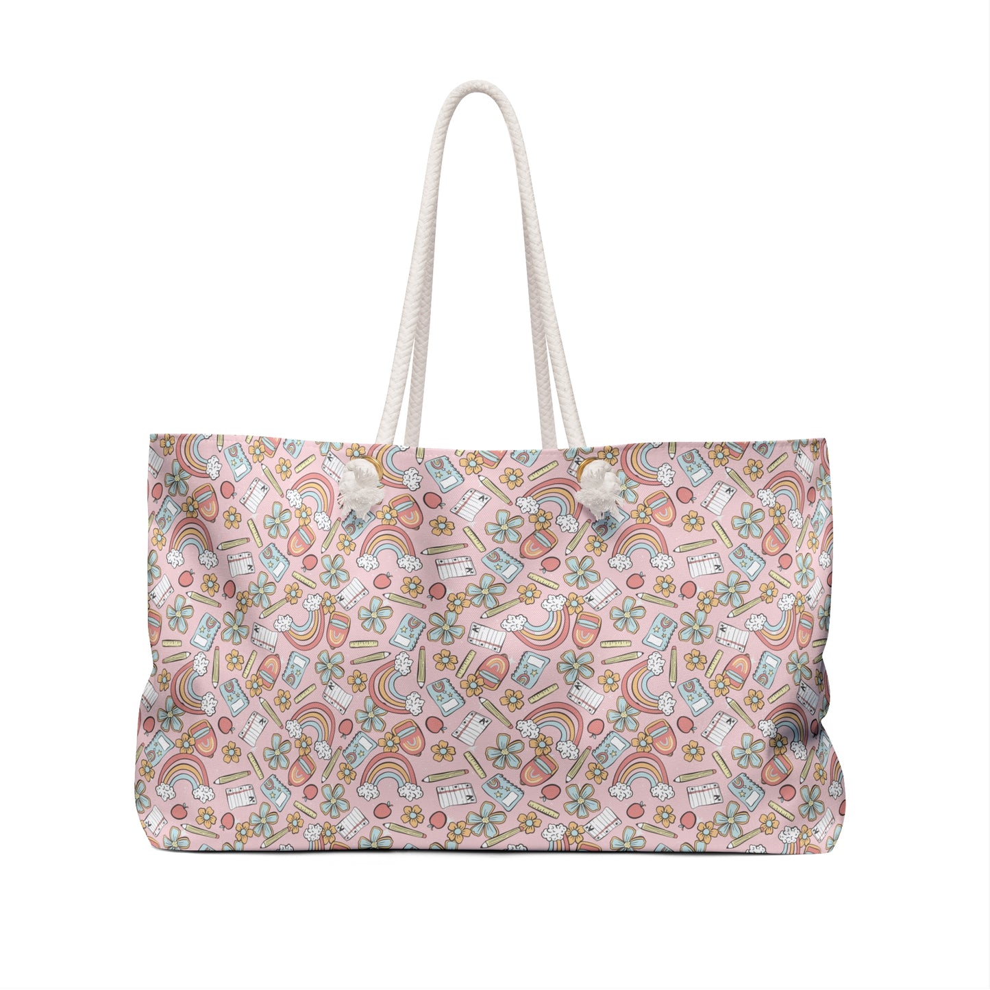 Colorful Teacher Themed Rainbow Weekender Bag - Perfect for Travel & Adventure