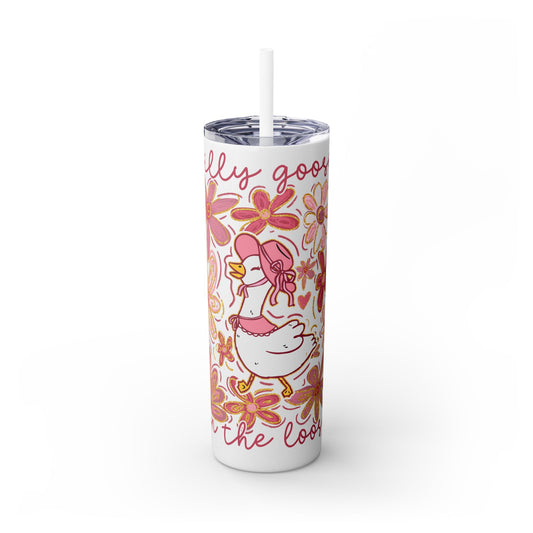 Silly Goose Skinny Tumbler with Straw, 20oz