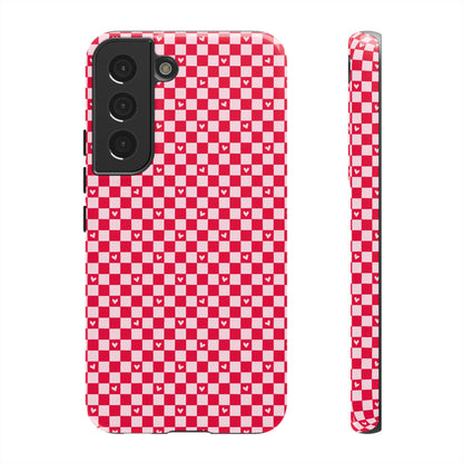 Red Checkerboard Heart Phone Case