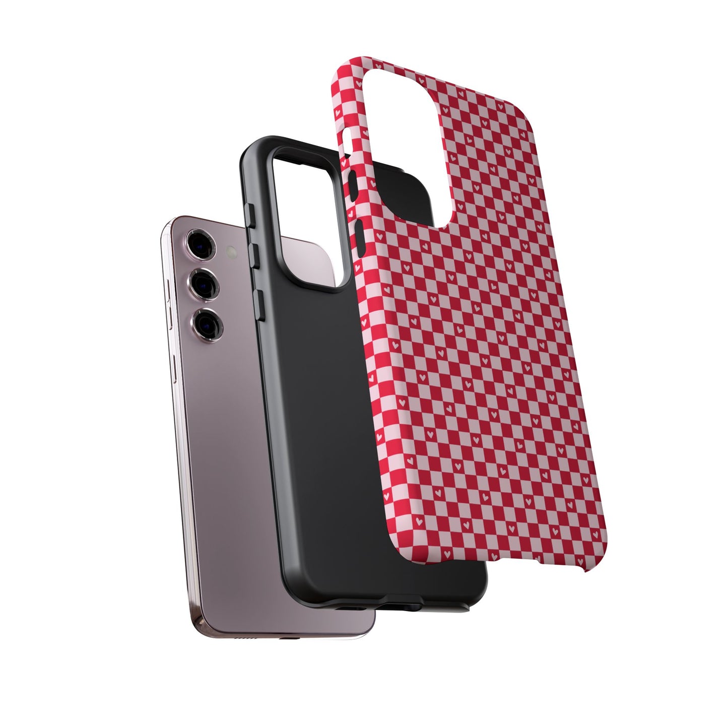 Red Checkerboard Heart Phone Case