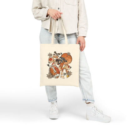 Fall-Themed Football Tote Bag, Perfect for Game Day, Eco-Friendly Shopping, Harvest Festivals, Sports Events, Gift for Her