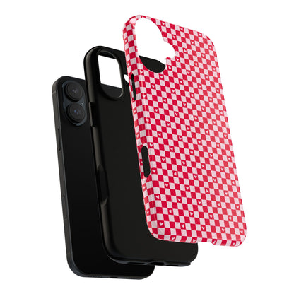 Red Checkerboard Heart Phone Case