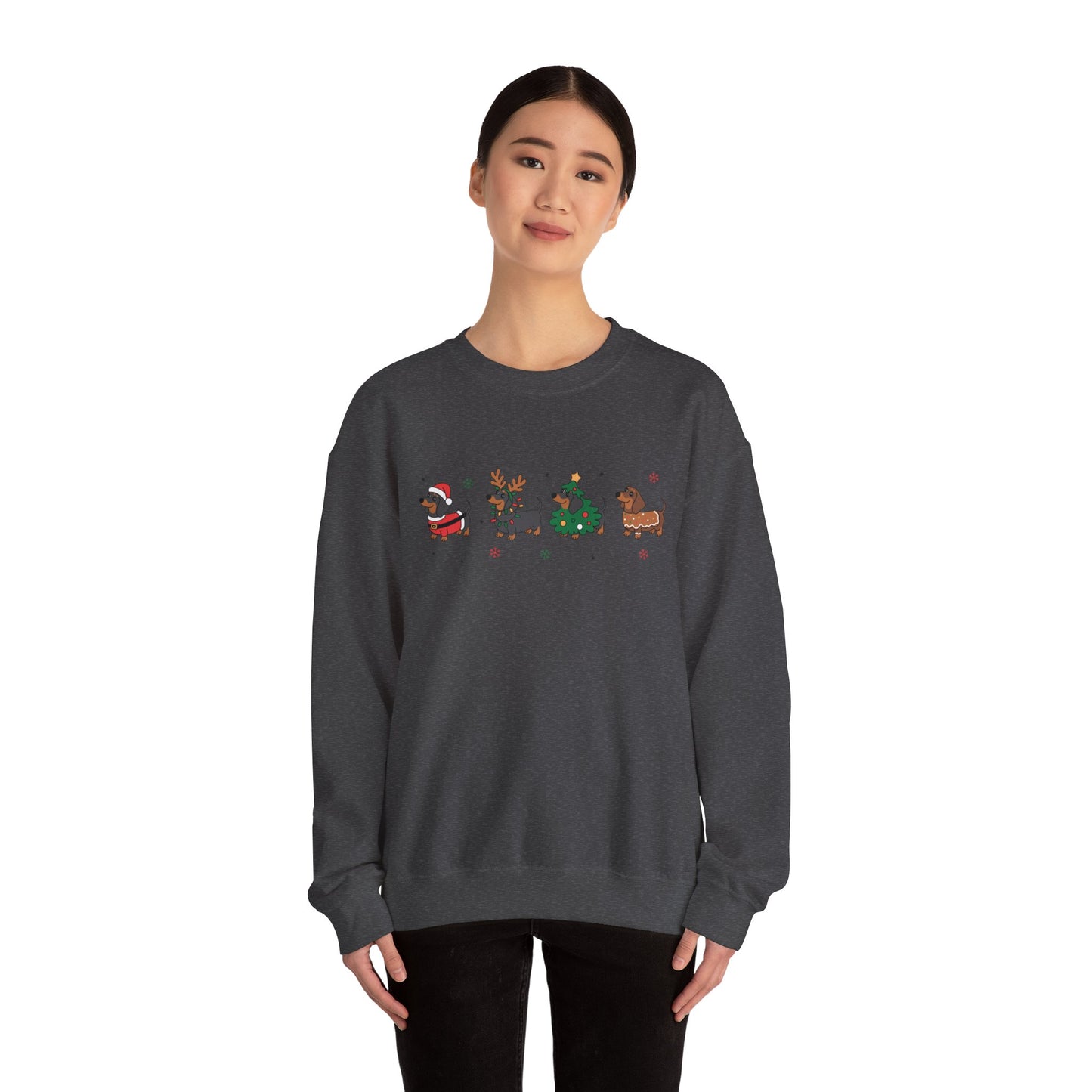 Festive Dog Christmas Crewneck Sweatshirt