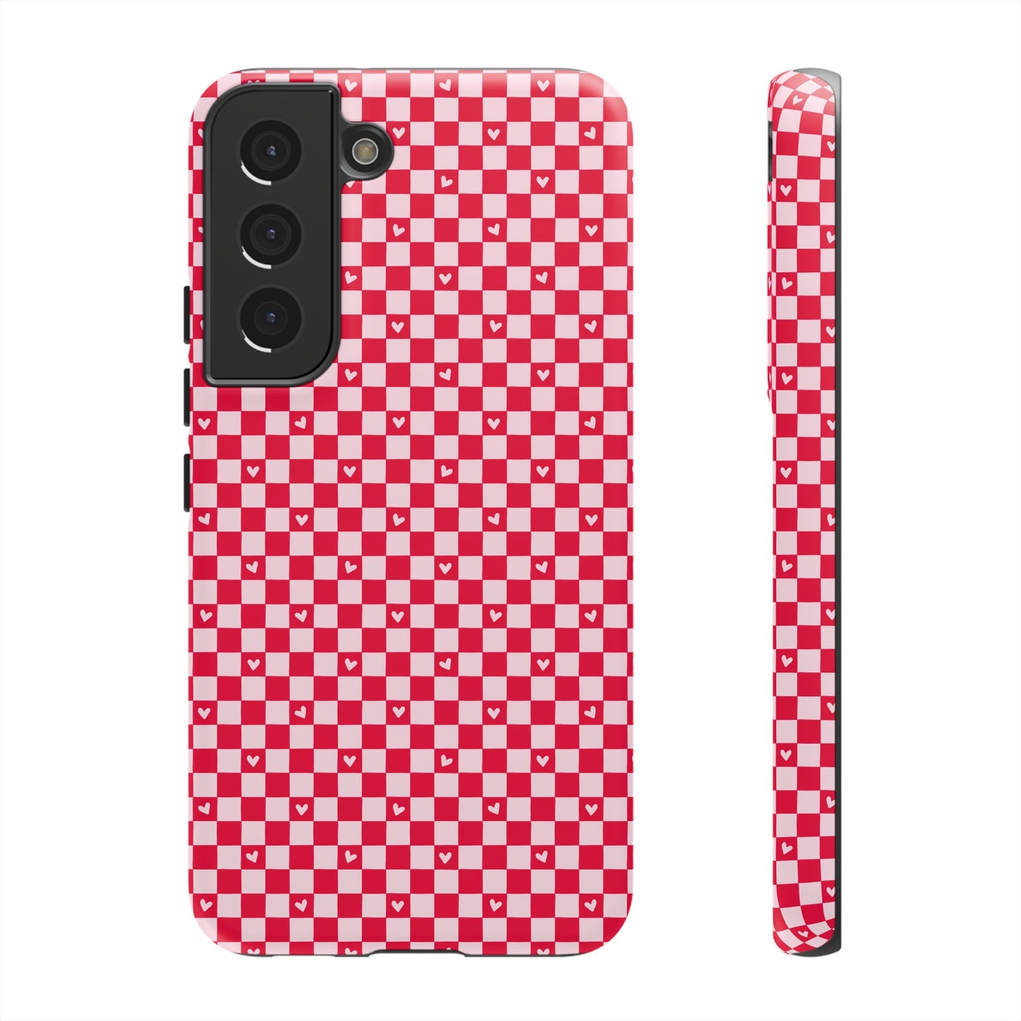 Red Checkerboard Heart Phone Case