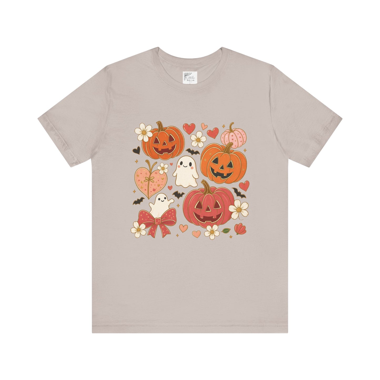 Halloween Ghost & Pumpkin Tee, Perfect for Fall, Halloween Parties, Cozy Autumn Wear, Unisex T-Shirt, Seasonal Gift Idea