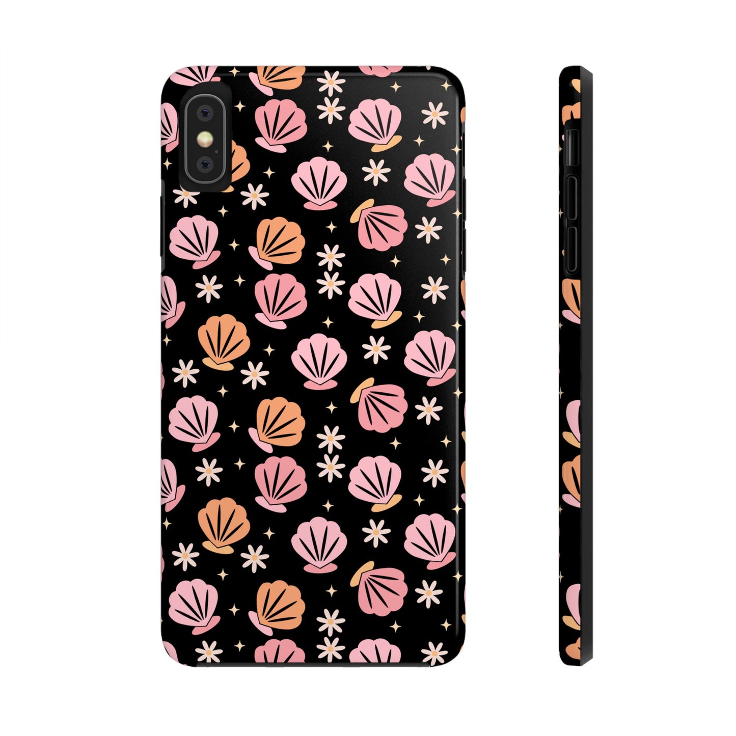 Floral Tough Phone Cases for Trendy Protection, Shell Pattern Phone Cover, Vibrant Floral Case, Girly Gift, Cute Tech Accessories