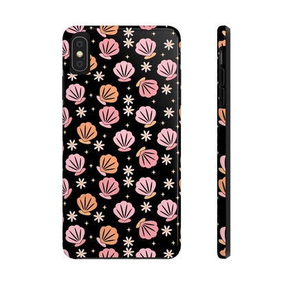 Floral Tough Phone Cases for Trendy Protection, Shell Pattern Phone Cover, Vibrant Floral Case, Girly Gift, Cute Tech Accessories