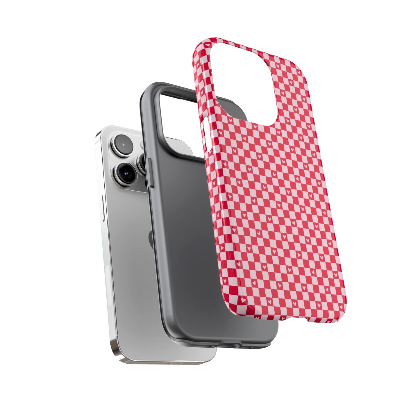 Red Checkerboard Heart Phone Case