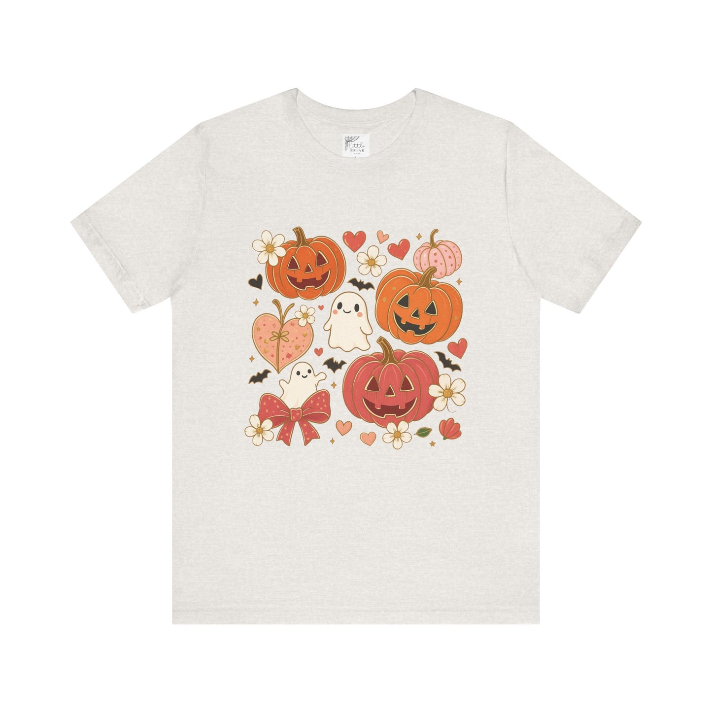 Halloween Ghost & Pumpkin Tee, Perfect for Fall, Halloween Parties, Cozy Autumn Wear, Unisex T-Shirt, Seasonal Gift Idea