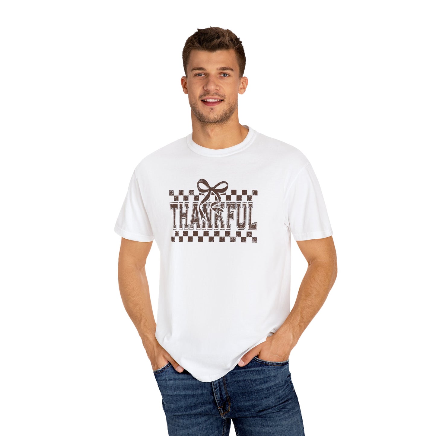 Thankful Unisex Garment-Dyed T-Shirt, Casual Fall Tee, Thanksgiving Gift, Cozy Everyday Wear, Autumn Fashion, Comfortable Tops