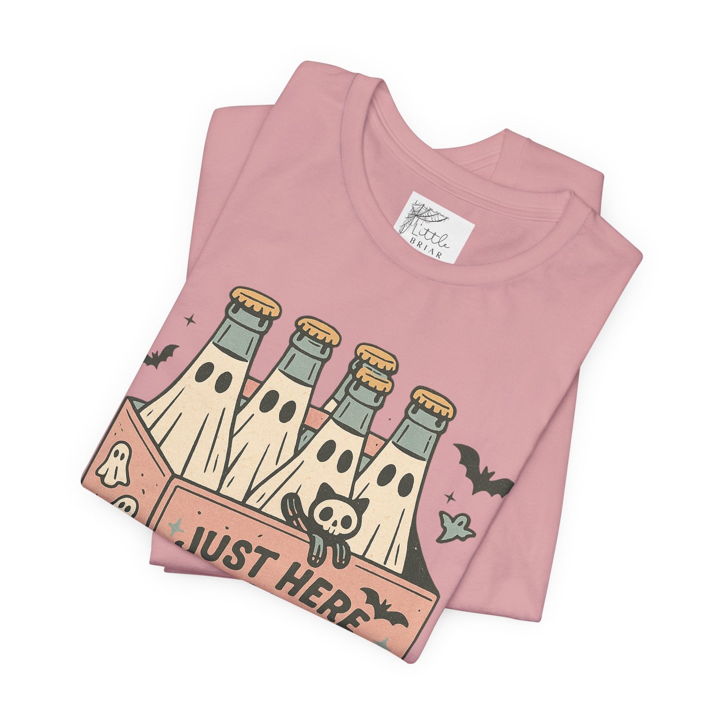 Halloween Vibes Unisex Tee - Just Here for the Boos, Fun Halloween Shirt, Party Wear, Gag Gift, Ghostly Spirit Classy Wear