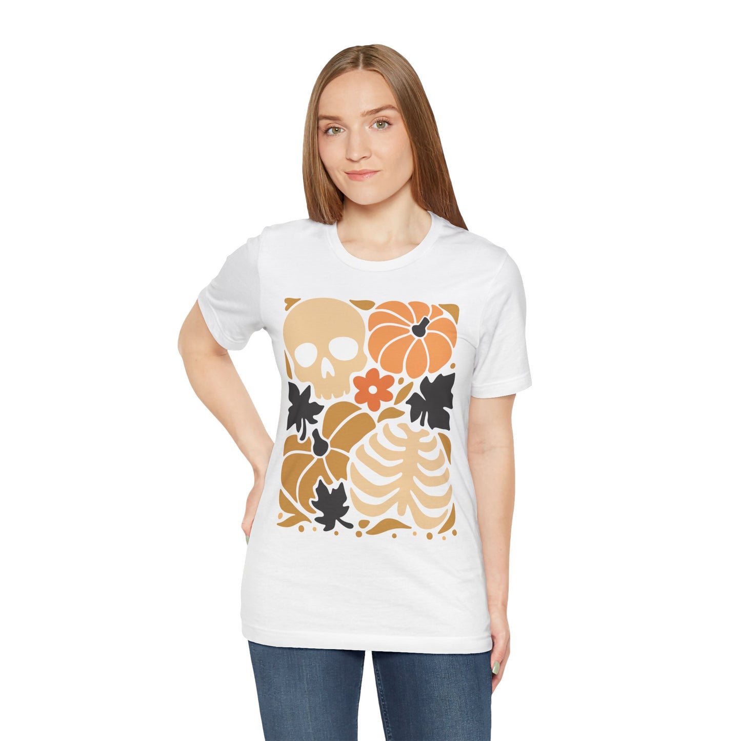 Autumn Vibes Graphic Tee | Halloween Shirt, Fall Apparel, Unisex Tee, Spooky Fashion, Pumpkin Skull Top