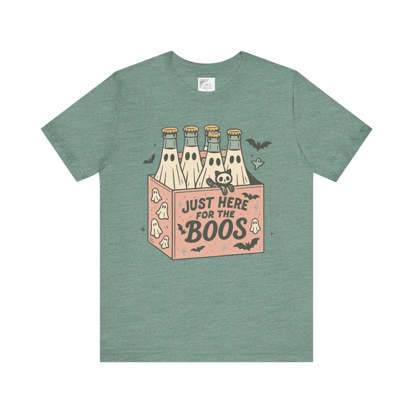 Halloween Vibes Unisex Tee - Just Here for the Boos, Fun Halloween Shirt, Party Wear, Gag Gift, Ghostly Spirit Classy Wear