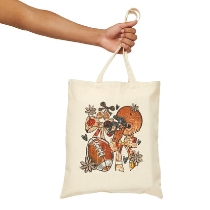Fall-Themed Football Tote Bag, Perfect for Game Day, Eco-Friendly Shopping, Harvest Festivals, Sports Events, Gift for Her