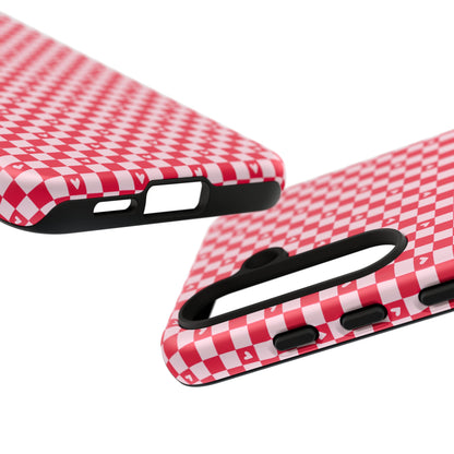 Red Checkerboard Heart Phone Case