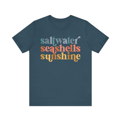 Coastal Vibes Unisex Jersey Tee - Saltwater Seashells Sunshine Design