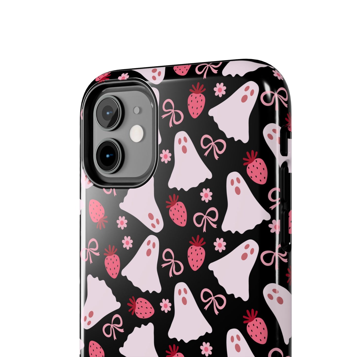 Cute Ghosts and Strawberries Phone Case | Tough Phone Cases, Halloween Accessories, Unique Gift Ideas, Spooky Aesthetic, Everyday Style