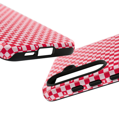 Red Checkerboard Heart Phone Case