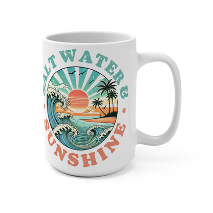Salt Water & Sunshine Mug - 15oz Tropical Beach Coffee Cup