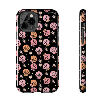 Floral Tough Phone Cases for Trendy Protection, Shell Pattern Phone Cover, Vibrant Floral Case, Girly Gift, Cute Tech Accessories