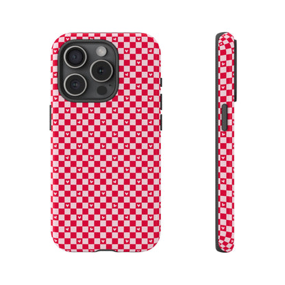 Red Checkerboard Heart Phone Case
