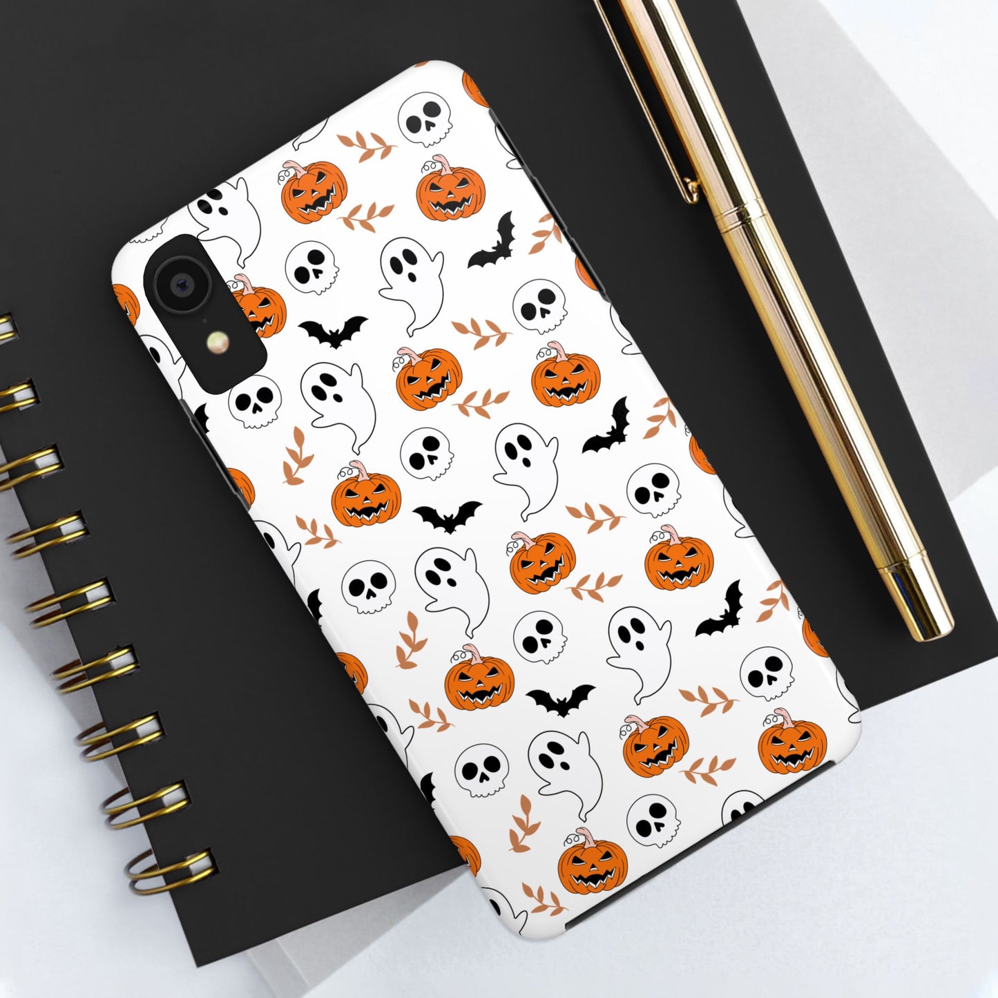 Halloween Themed Tough Phone Cases, Spooky Ghosts & Skulls, Perfect for Fall Decor, Unique Gift for Halloween Lovers, Fun Pumpkin Design