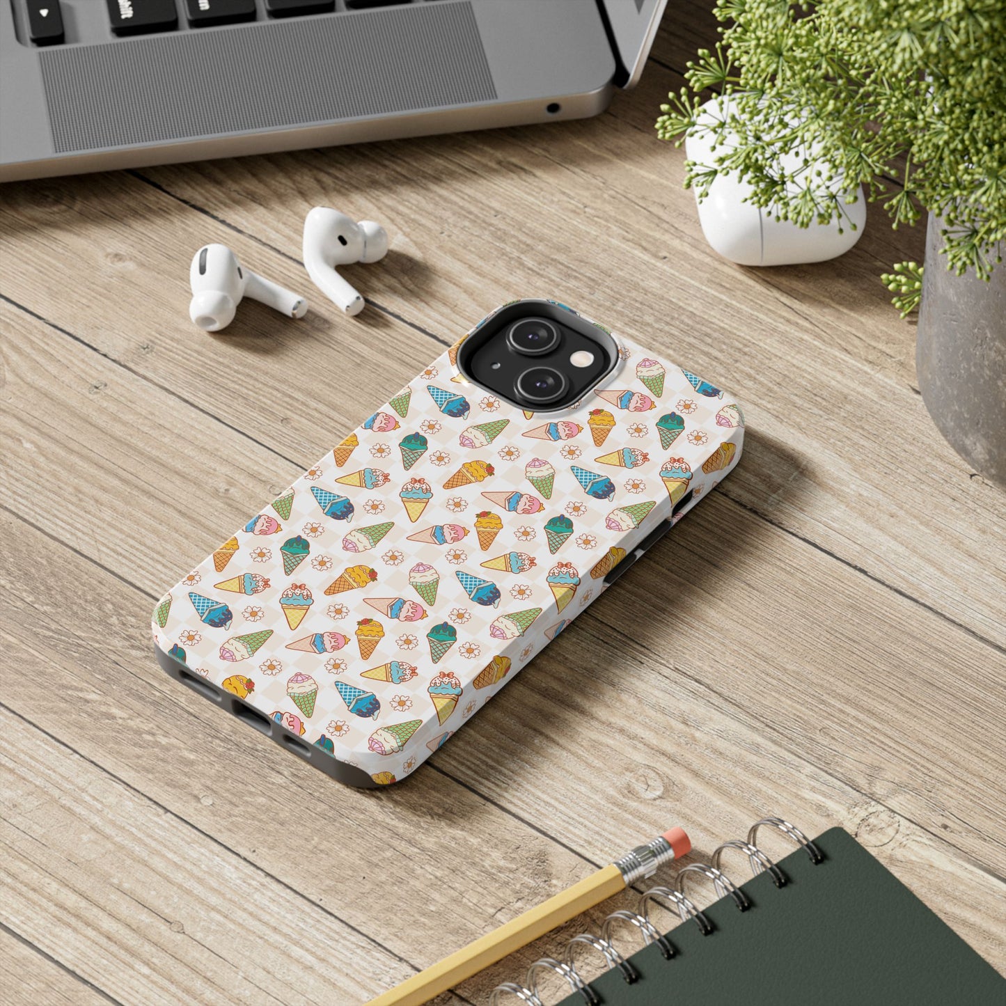 Princess Themed Colorful Ice Cream Tough Phone Cases - Fun, Giftable, Summer Vibe, Durable Protection for Your Device, Perfect for Food Lovers, Bright