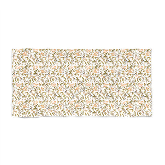 Tropical Floral Beach Towel