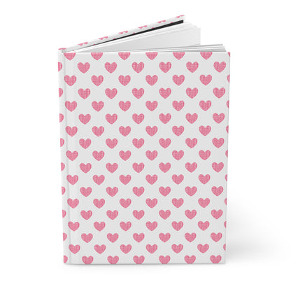 Pink Heart Pattern Hardcover Journal