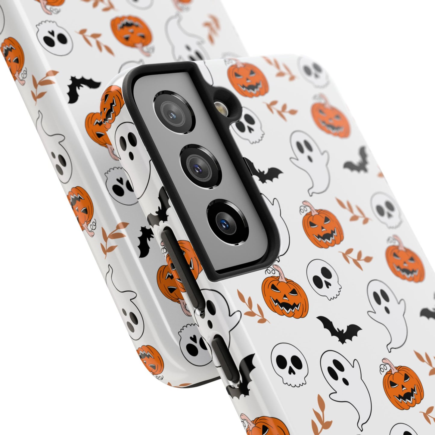 Halloween Themed Tough Phone Cases, Spooky Ghosts & Skulls, Perfect for Fall Decor, Unique Gift for Halloween Lovers, Fun Pumpkin Design