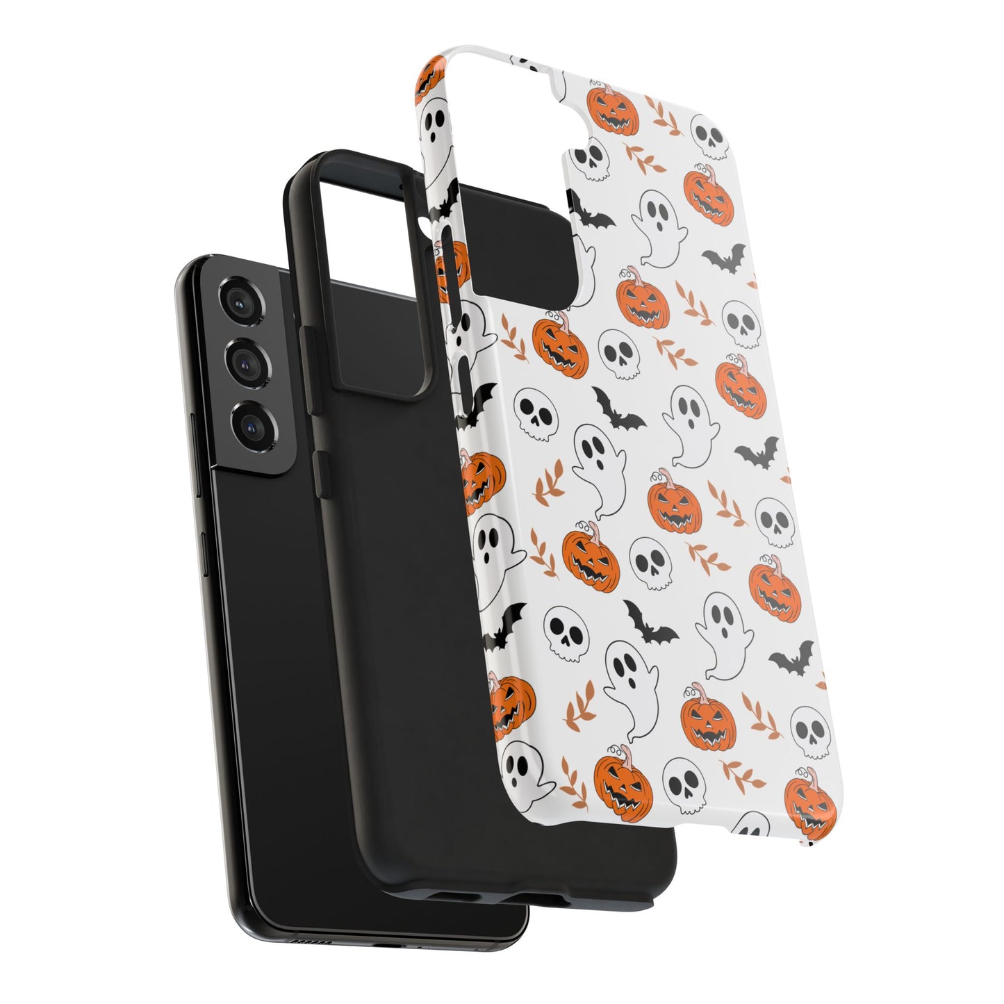 Halloween Themed Tough Phone Cases, Spooky Ghosts & Skulls, Perfect for Fall Decor, Unique Gift for Halloween Lovers, Fun Pumpkin Design