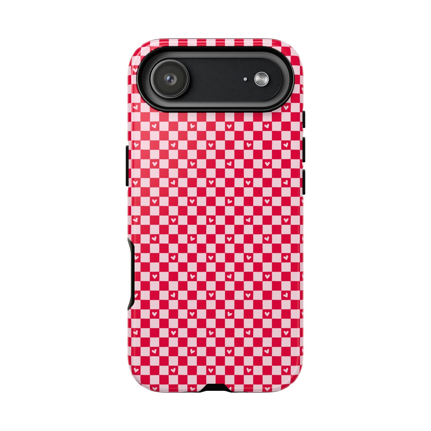 Red Checkerboard Heart Phone Case